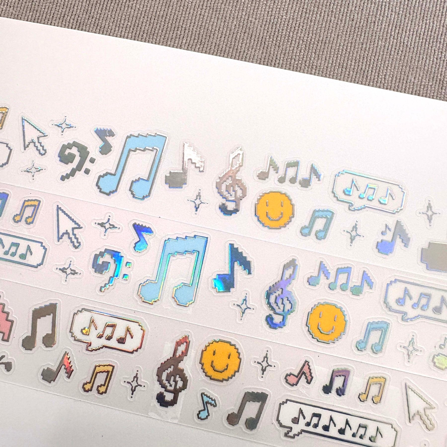 [LT165] NEW Lita Planet 'Pixel Music Note' Kisscut Masking Tape 2.5cm x 5m -Lita Planet__korean_sticker_stationery