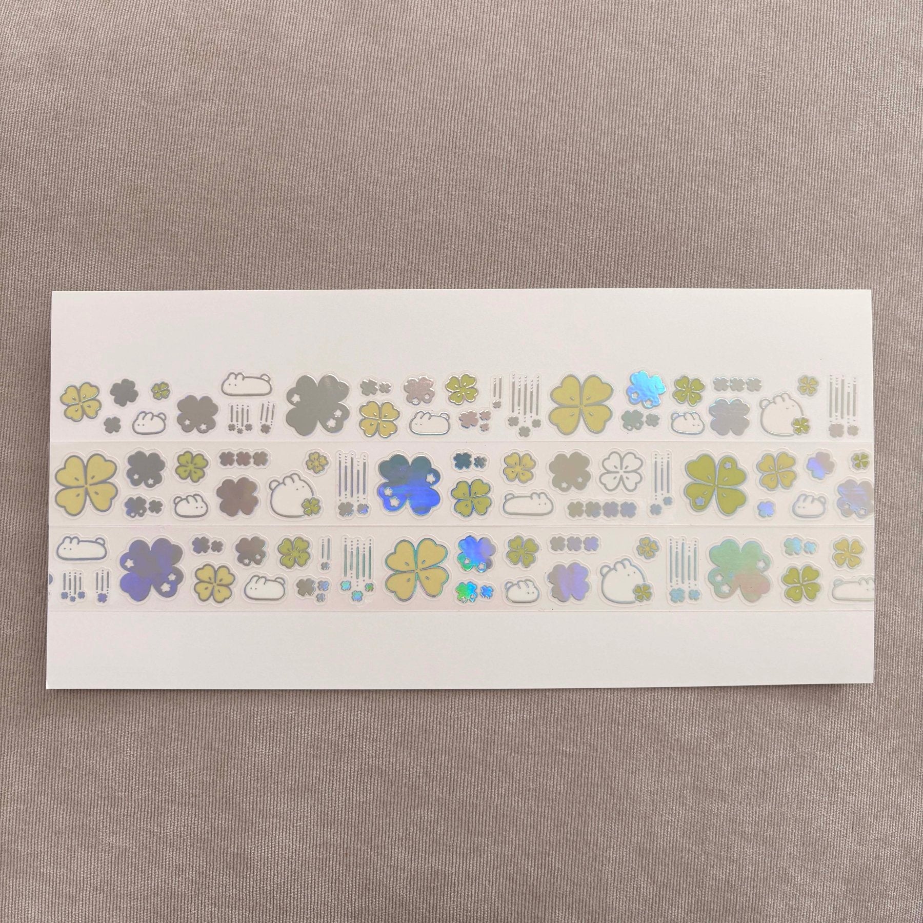 [LT167] NEW Lita Planet 'Clover and Bunny' Kisscut Masking Tape 2.5cm x 5m -Lita Planet__korean_sticker_stationery