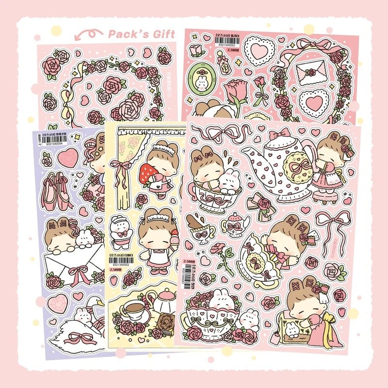 [LT27] Lita Planet Rose Girl Sticker Pack - Lita Planet_LT27 - Pack_korean_sticker_stationery