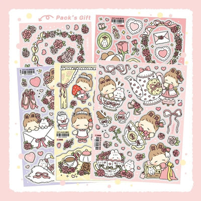 [LT27] Lita Planet Rose Girl Sticker Pack - Lita Planet_LT27 - Pack_korean_sticker_stationery