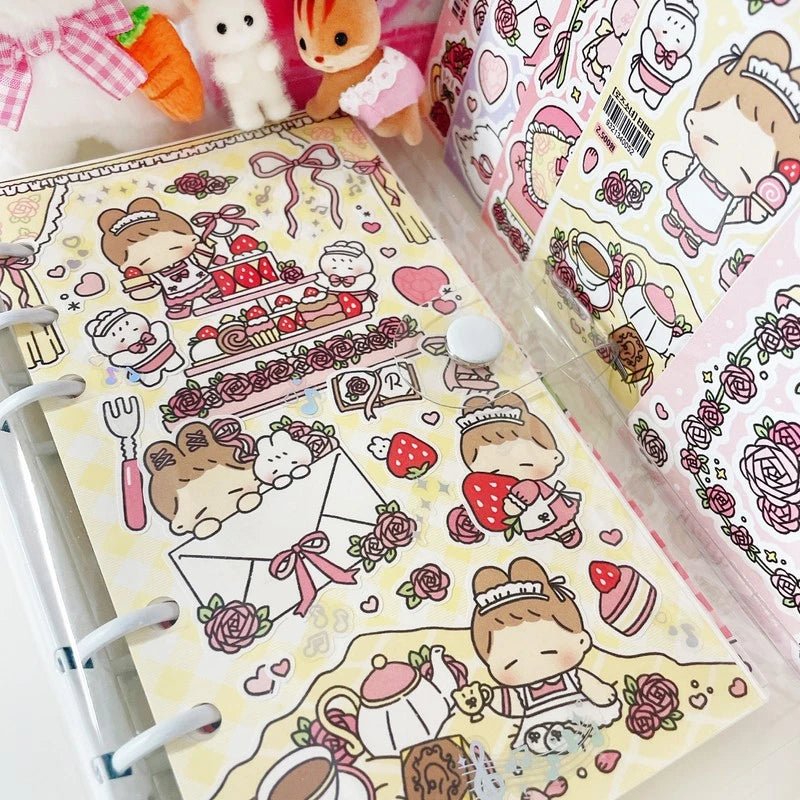 [LT27] Lita Planet Rose Girl Sticker Pack - Lita Planet_LT27S4 - Tea Party_korean_sticker_stationery