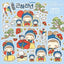 [LT30] Lita Planet New Year Flower Sticker Pack (Singles Only) - Lita Planet_LT30S2 - Happy New Year (Blue)_korean_sticker_stationery