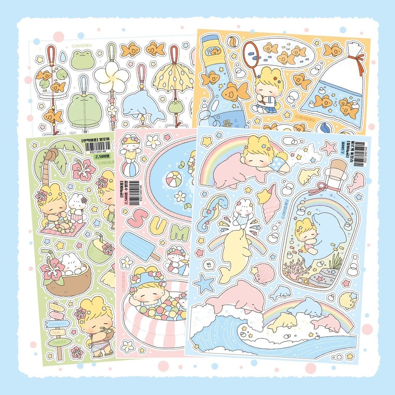 [LT52] Lita Planet Sparkling Summer Sticker Pack (Pack/Singles) - Lita Planet_LT52 - Pack_korean_sticker_stationery
