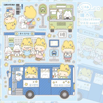 [LT62] Lita Planet Transportation Sticker Pack (Packs/Singles) - Lita Planet_LT62S1 - Bus_korean_sticker_stationery