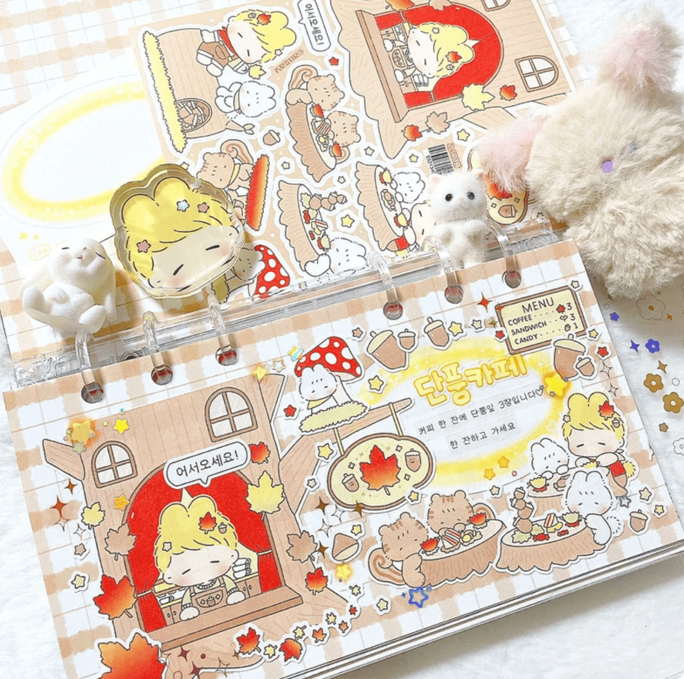 [LT66] Lita Planet Colorful Autumn Sticker Pack (Packs/Singles) - Lita Planet_LT66S5 - Fall Records Memo_korean_sticker_stationery