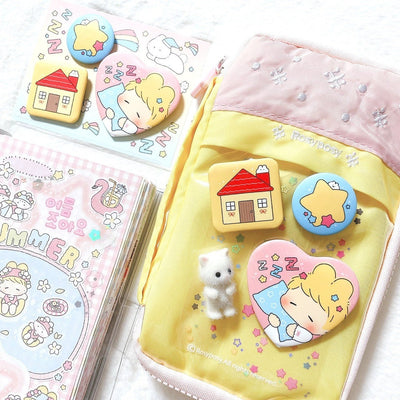 [LT70] Lita Planet Stay at Home Pin Button Set - Lita Planet__korean_sticker_stationery