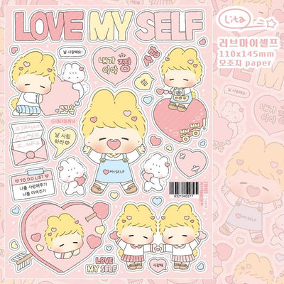 [LT89] Lita Planet Healing Sticker Pack (Single/Pack) - Lita Planet_LT89S1 - Love Myself_korean_sticker_stationery