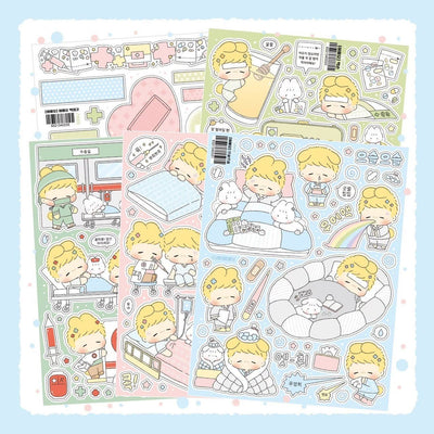 [LT93] Lita Planet Sick Day Sticker Pack (Pack/Singles) - Lita Planet_LT93 - Pack_korean_sticker_stationery