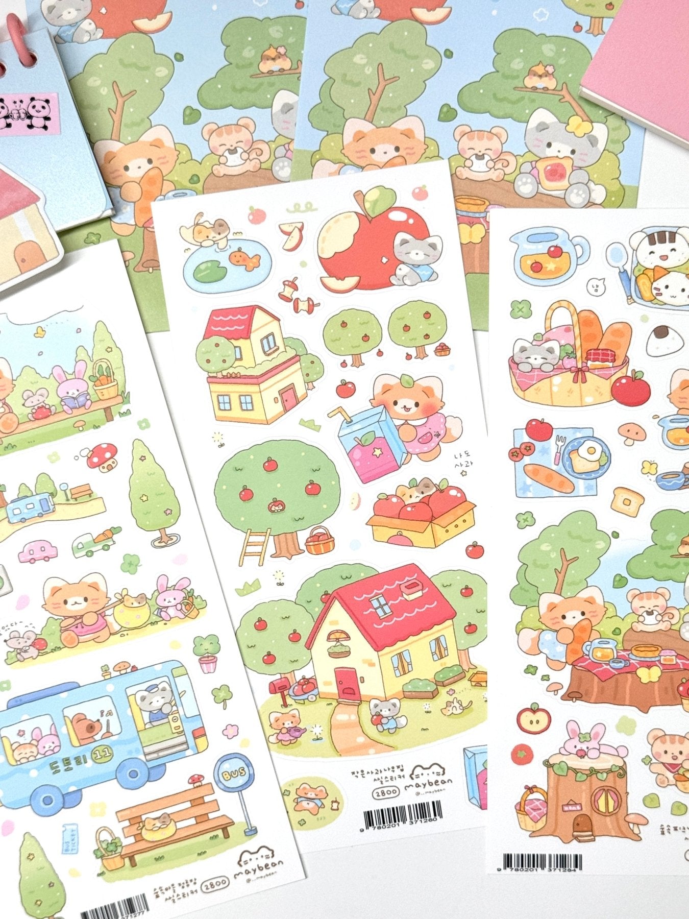[MB03] Maybean 'Forest Village' Sticker Sheet Pack (Single/Pack) - Maybean_MB03 - Pack_korean_sticker_stationery