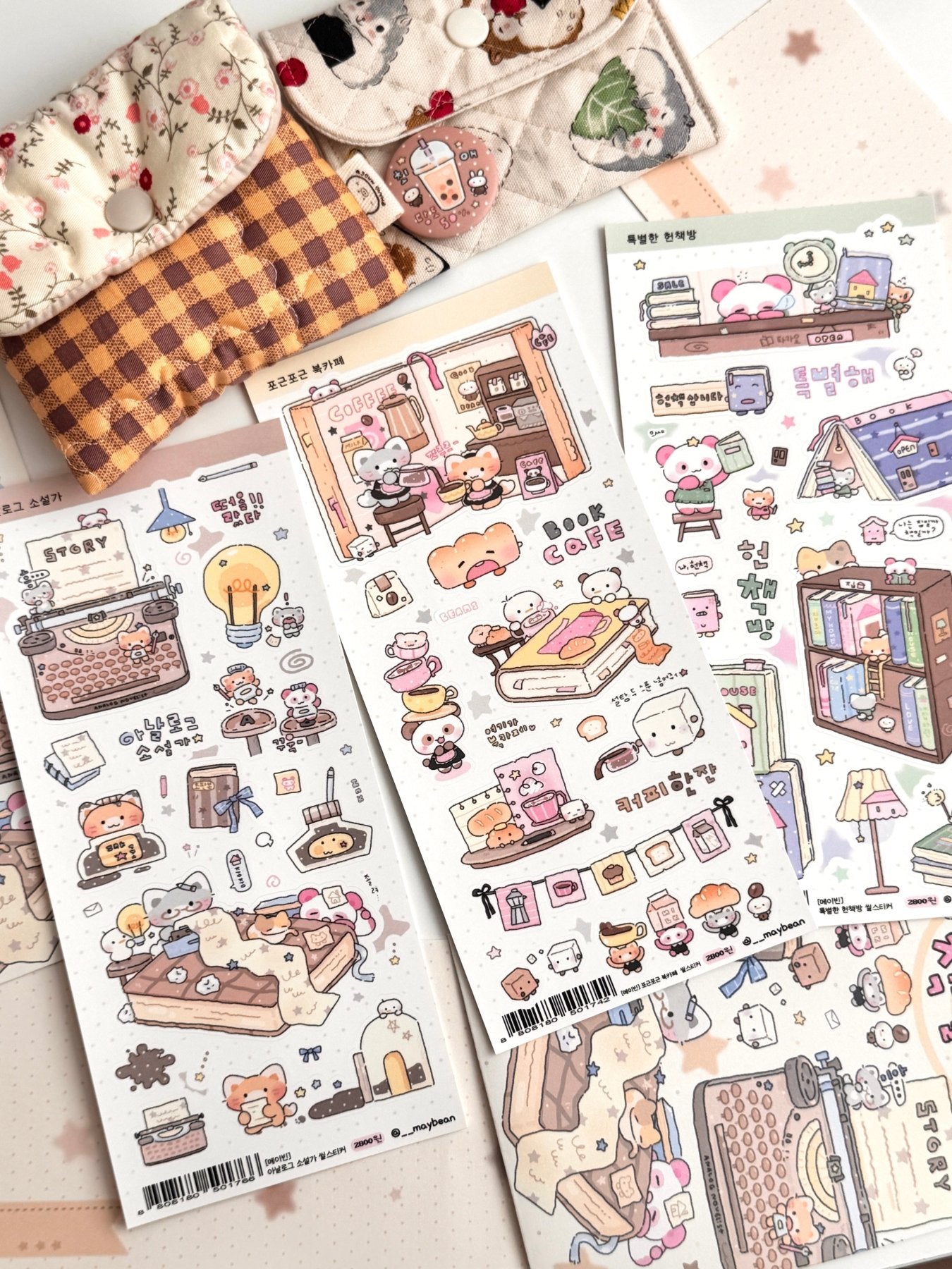 [MB06] Maybean 'Dreaming Bookmark' Sticker Sheet Pack (Single/Pack) - Maybean_MB06S3 - Cozy Book Cafe_korean_sticker_stationery