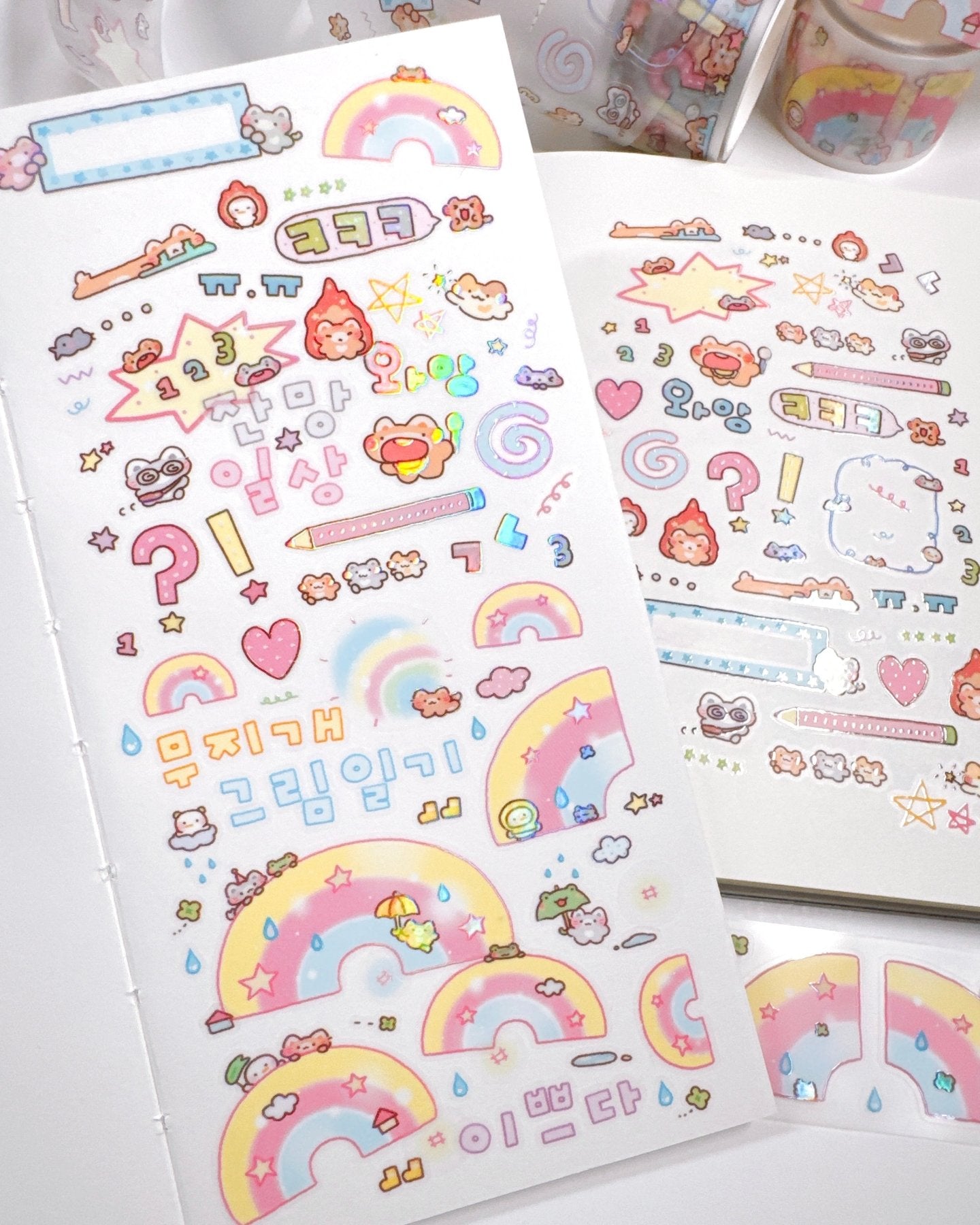[MB11] Maybean 'Rainbow Picture Diary' Kisscut Masking Tape - Maybean__korean_sticker_stationery