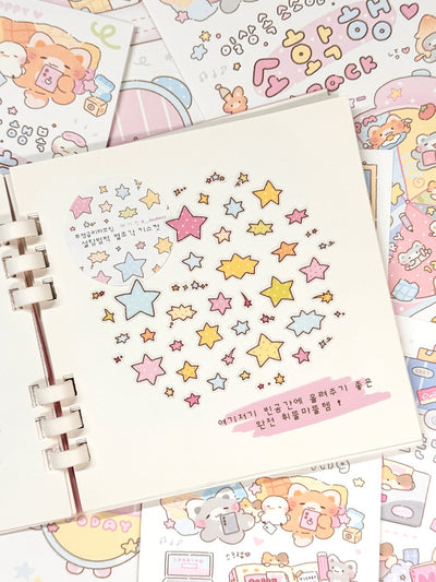 [MB13] Maybean 'Sugar Covered Star Pieces' Kisscut Masking Tape - Maybean__korean_sticker_stationery
