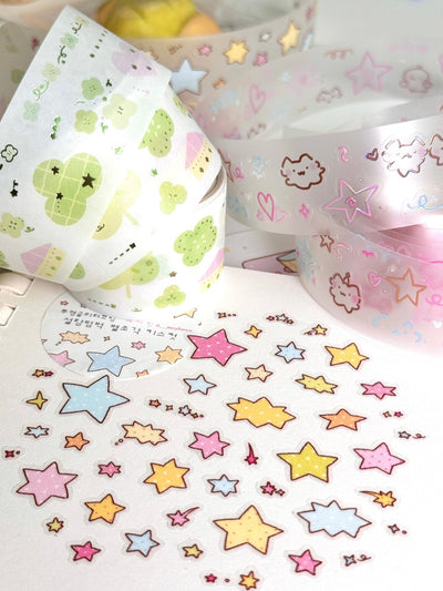 [MB13] Maybean 'Sugar Covered Star Pieces' Kisscut Masking Tape - Maybean__korean_sticker_stationery
