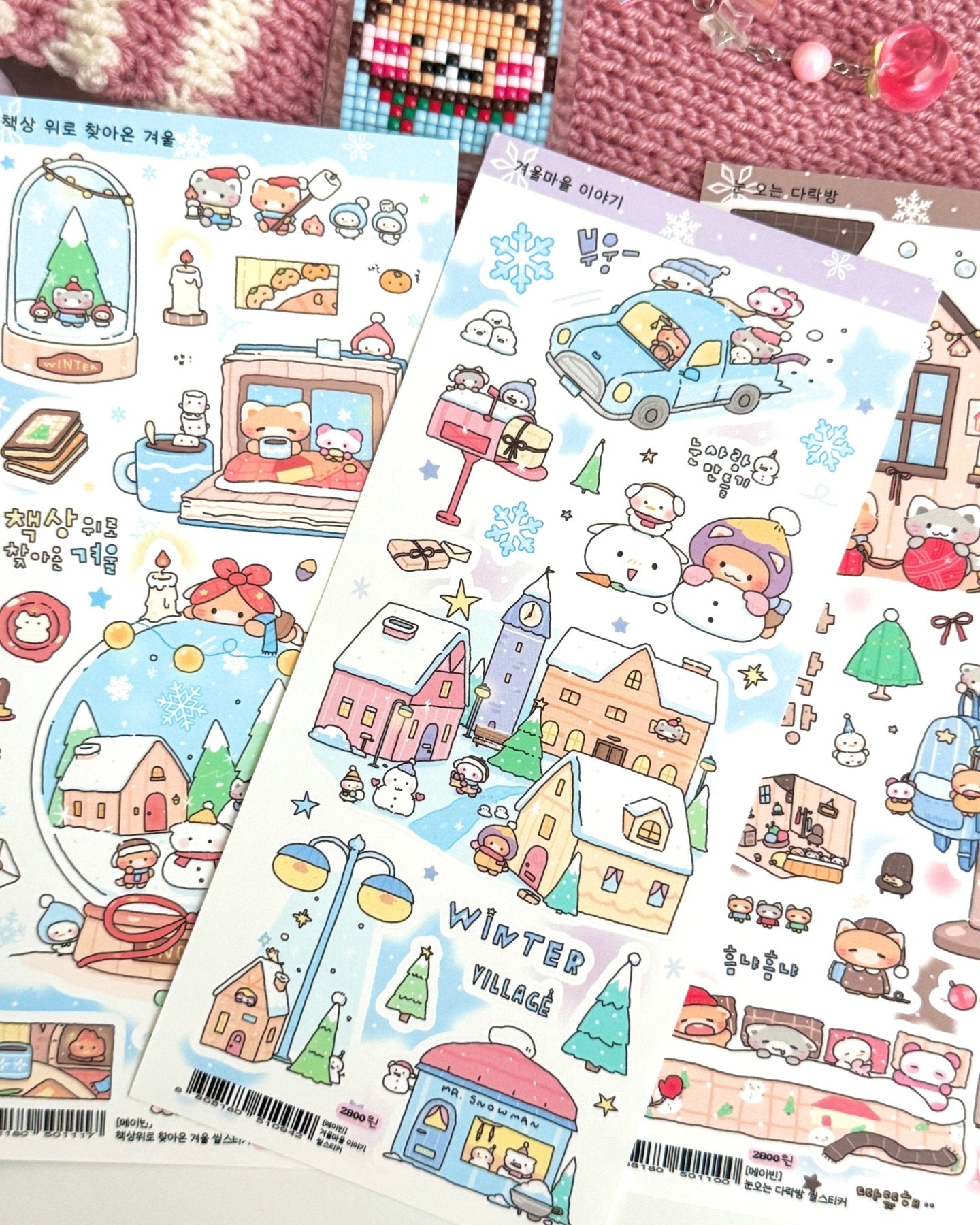 [MB20] Maybean 'Winter Story' Sticker Sheet Pack (Single/Pack) - Maybean_MB20S1 - Winter Town Story_korean_sticker_stationery