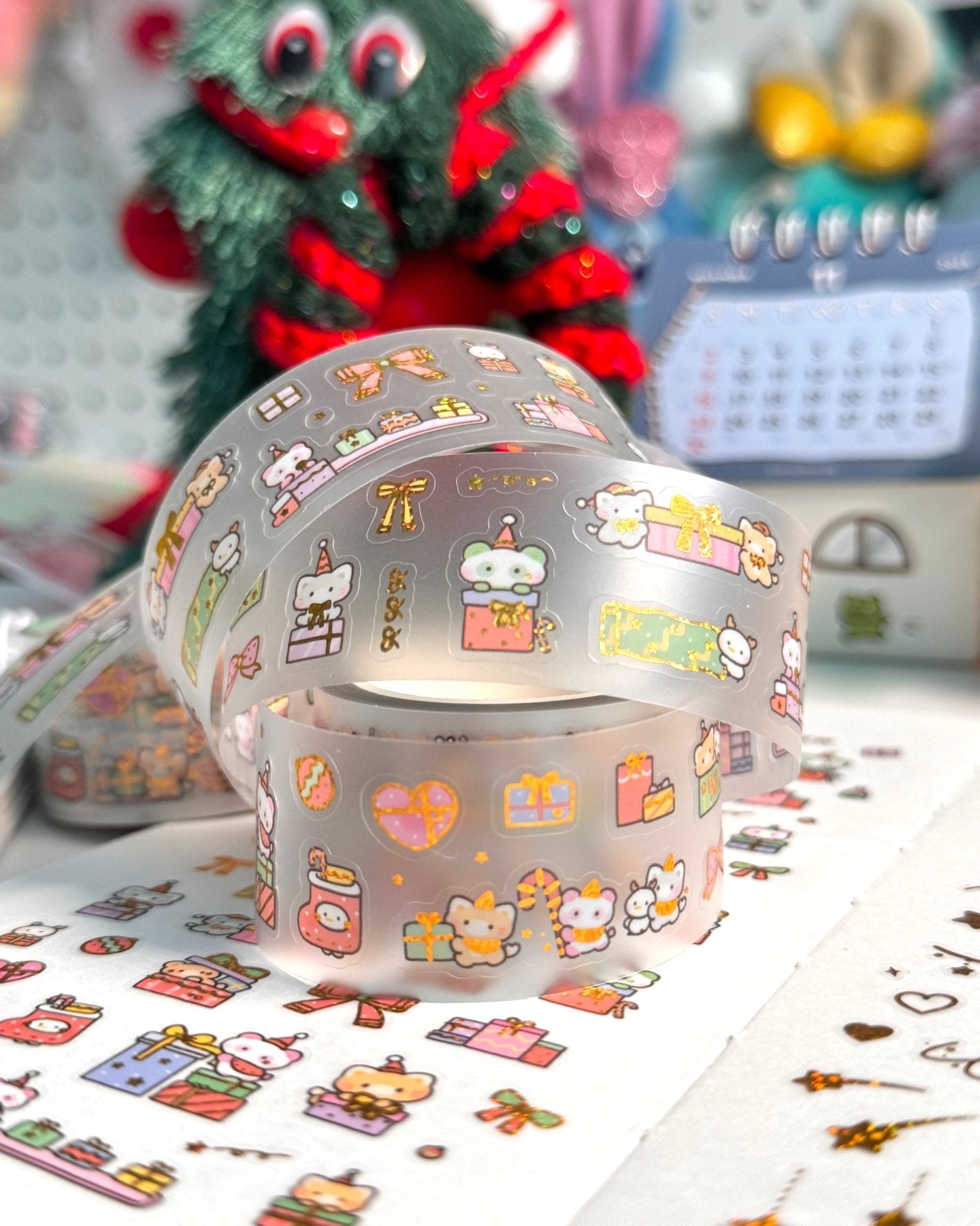 [MB23] Maybean 'Gold Foil Christmas' Kisscut Masking Tapes (options) - Maybean_MB23S1 - Gift Fairy_korean_sticker_stationery