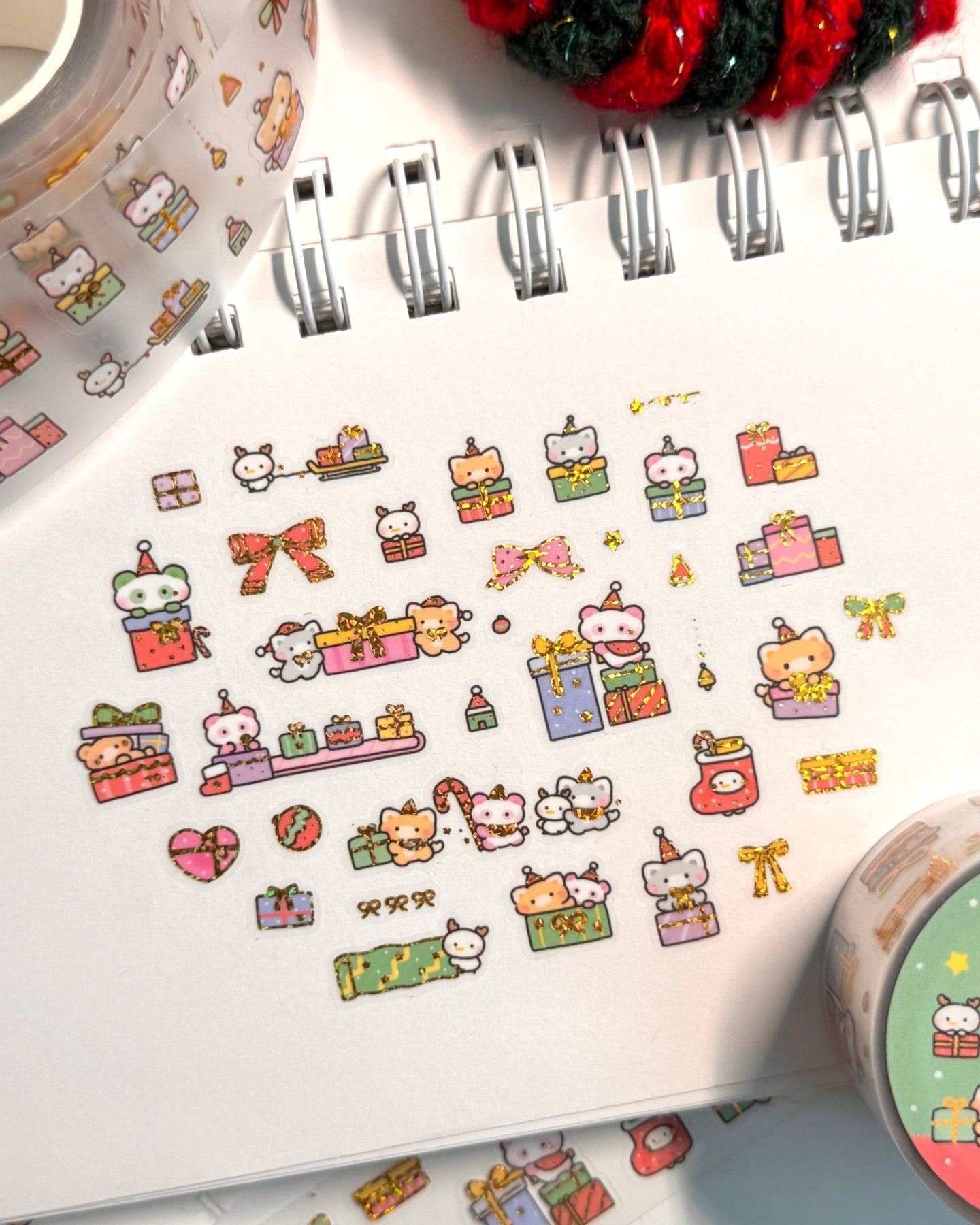 [MB23] Maybean 'Gold Foil Christmas' Kisscut Masking Tapes (options) - Maybean_MB23S1 - Gift Fairy_korean_sticker_stationery