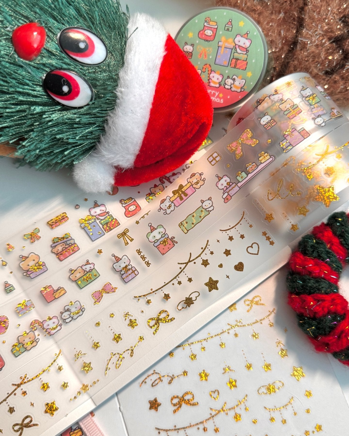 [MB23] Maybean 'Gold Foil Christmas' Kisscut Masking Tapes (options) - Maybean_MB23S2 - Gold Foil Objects_korean_sticker_stationery
