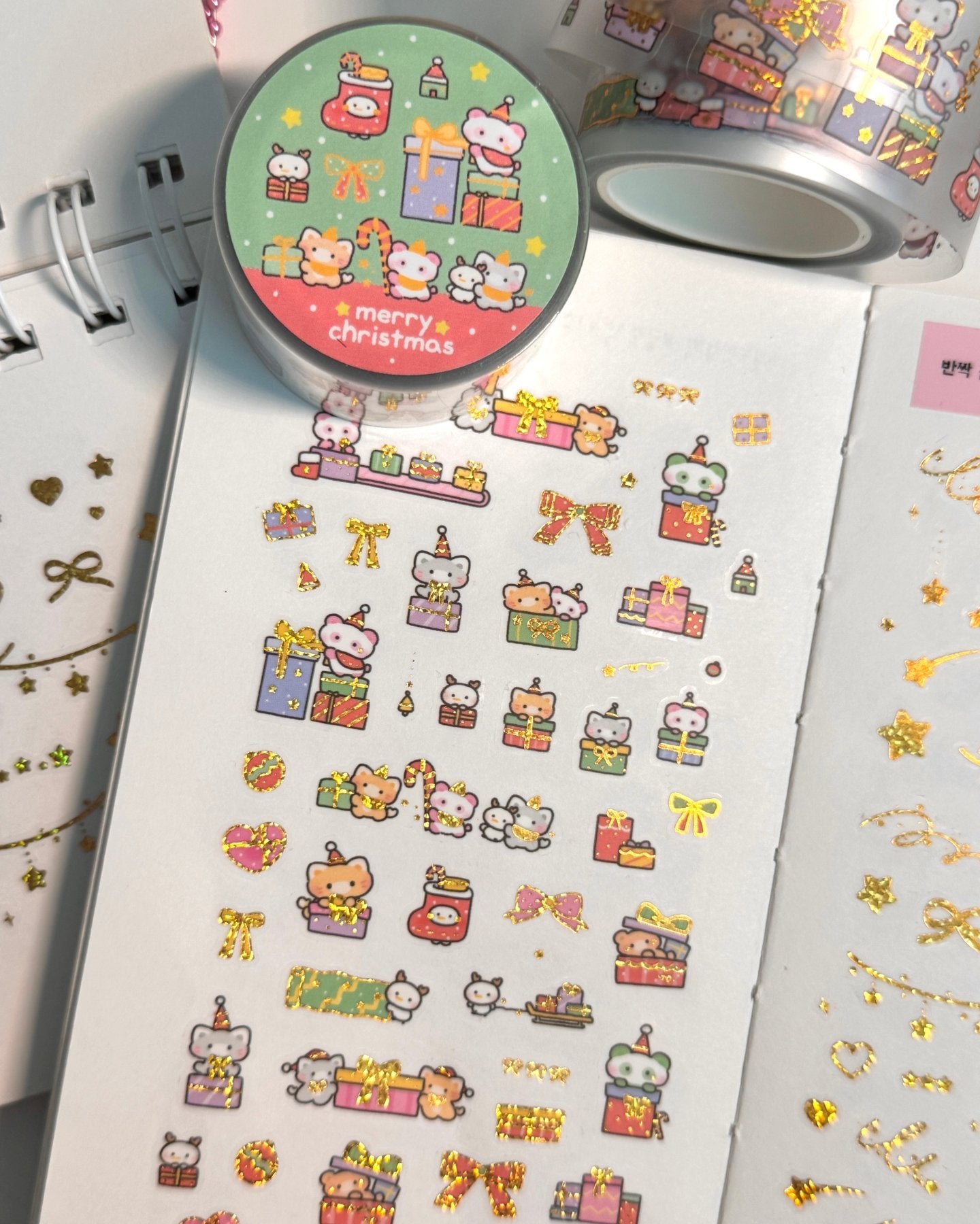 [MB23] Maybean 'Gold Foil Christmas' Kisscut Masking Tapes (options) - Maybean_MB23S1 - Gift Fairy_korean_sticker_stationery