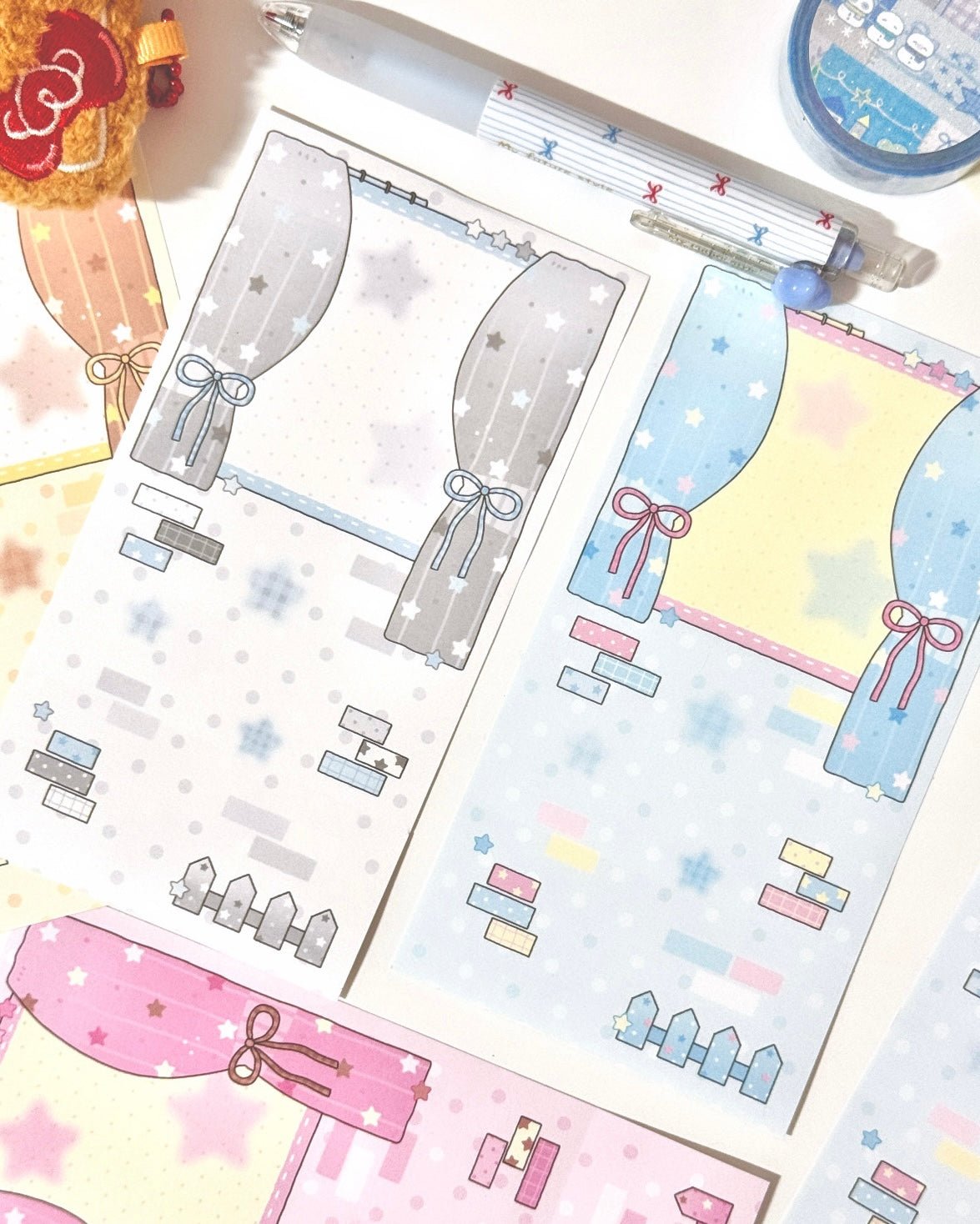 [MB27] NEW Maybean 'Curtain Memo' Sticker Set - Maybean__korean_sticker_stationery