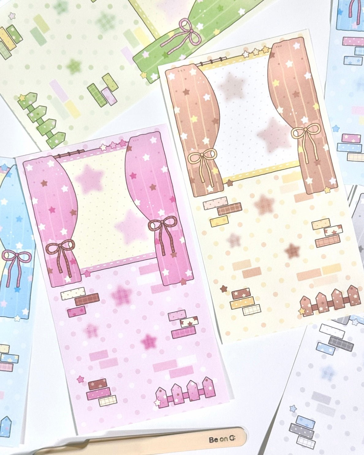 [MB27] NEW Maybean 'Curtain Memo' Sticker Set - Maybean__korean_sticker_stationery