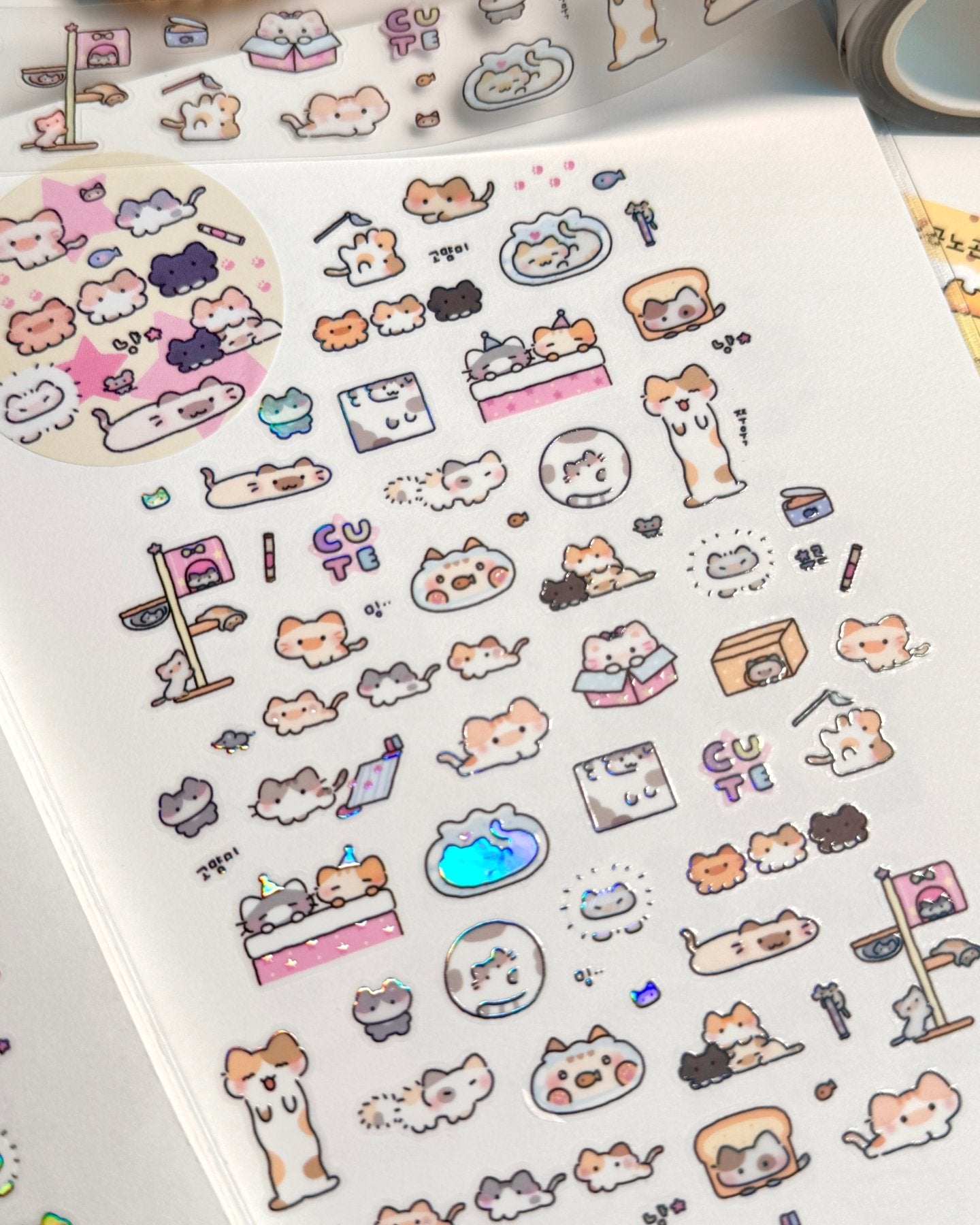[MB29] NEW Maybean Kisscut Masking Tapes (options) - Maybean_MB29S2 - Cats_korean_sticker_stationery