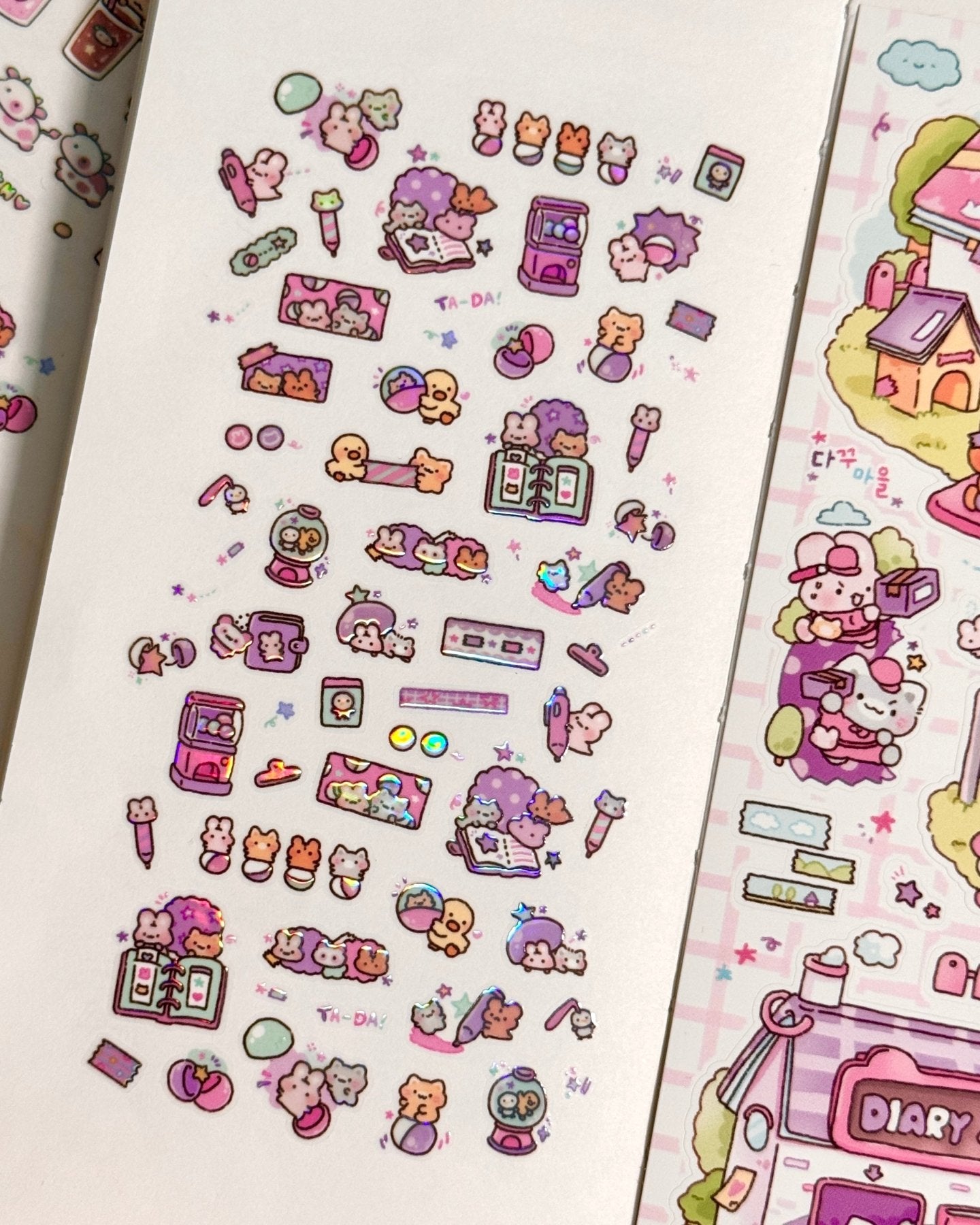 [MB30] NEW Maybean x Heeyane Collaboration Sticker Pack & Tape Set (options) - Maybean_MB30S2 - Kisscut Set_korean_sticker_stationery