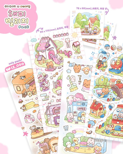 [MB30] NEW Maybean x Heeyane Collaboration Sticker Pack & Tape Set (options) - Maybean_MB30S1 - Sticker Pack_korean_sticker_stationery