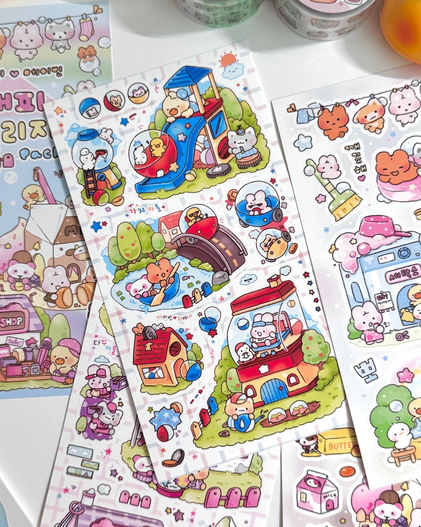 [MB30] NEW Maybean x Heeyane Collaboration Sticker Pack & Tape Set (options) - Maybean_MB30S1 - Sticker Pack_korean_sticker_stationery
