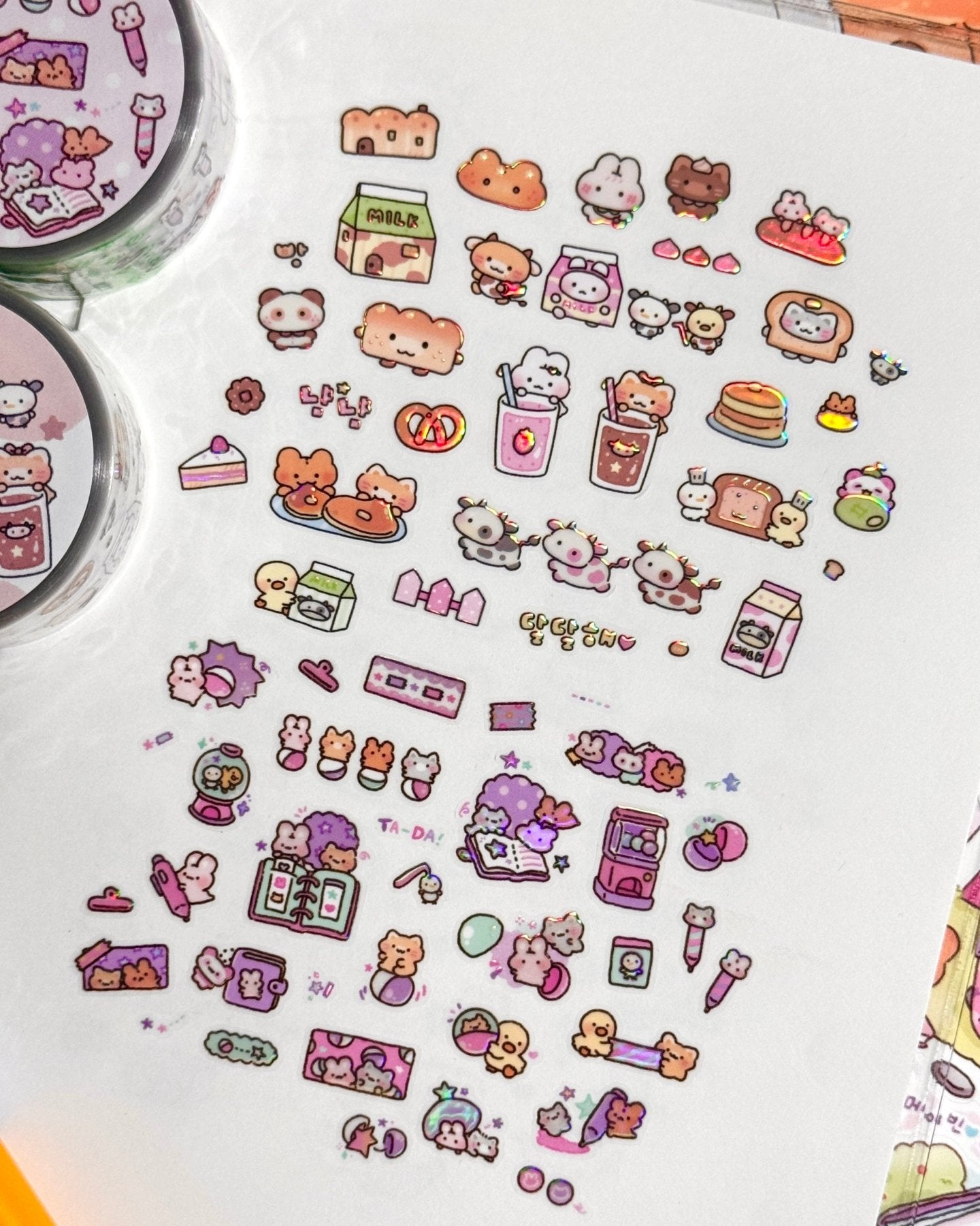 [MB30] NEW Maybean x Heeyane Collaboration Sticker Pack & Tape Set (options) - Maybean_MB30S2 - Kisscut Set_korean_sticker_stationery