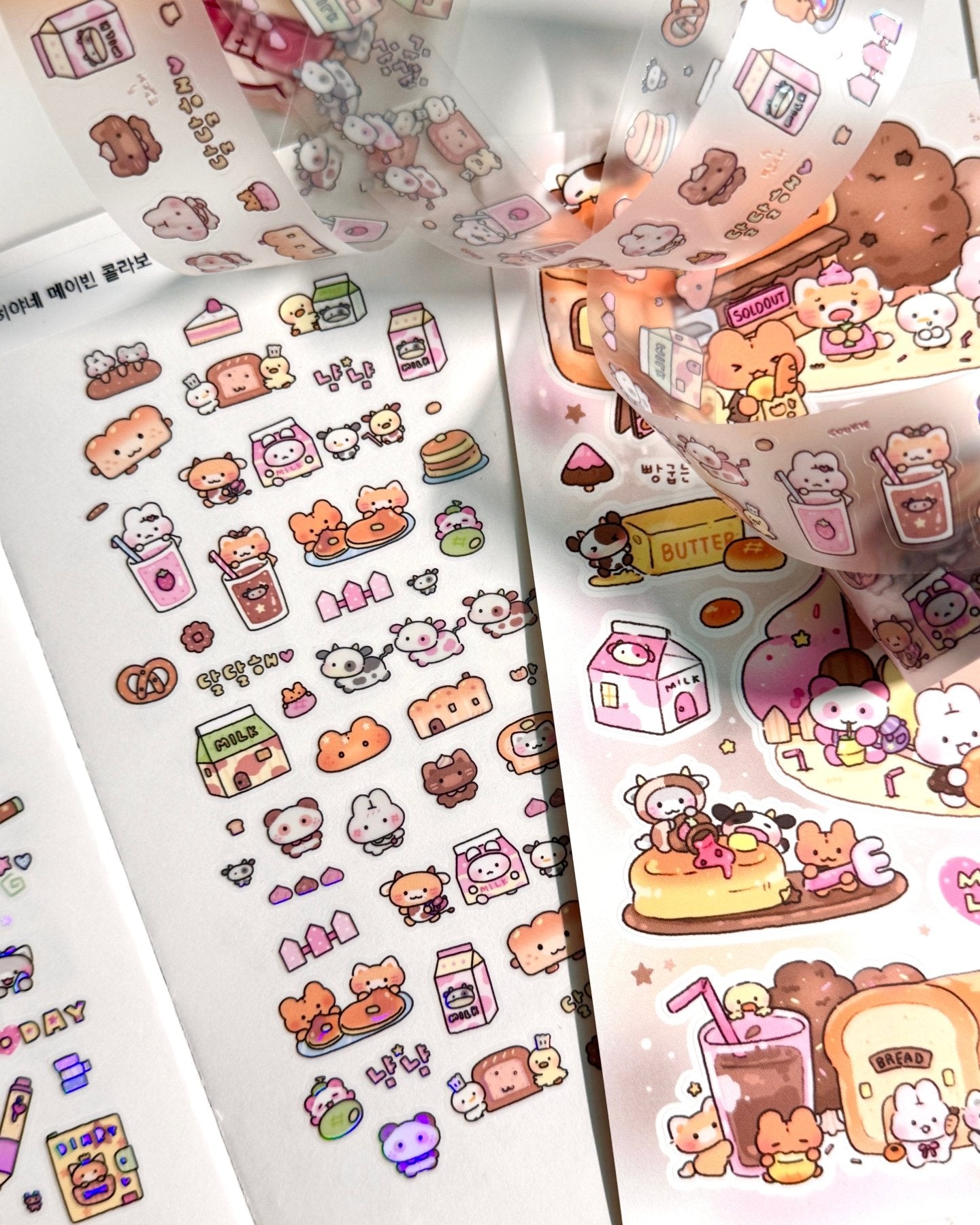 [MB30] NEW Maybean x Heeyane Collaboration Sticker Pack & Tape Set (options) - Maybean_MB30S2 - Kisscut Set_korean_sticker_stationery