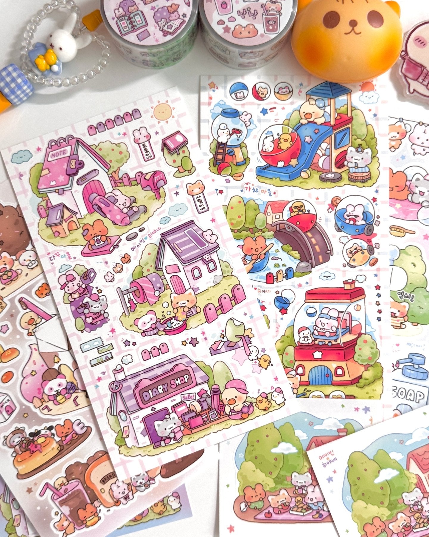 [MB30] NEW Maybean x Heeyane Collaboration Sticker Pack & Tape Set (options) - Maybean_MB30S1 - Sticker Pack_korean_sticker_stationery