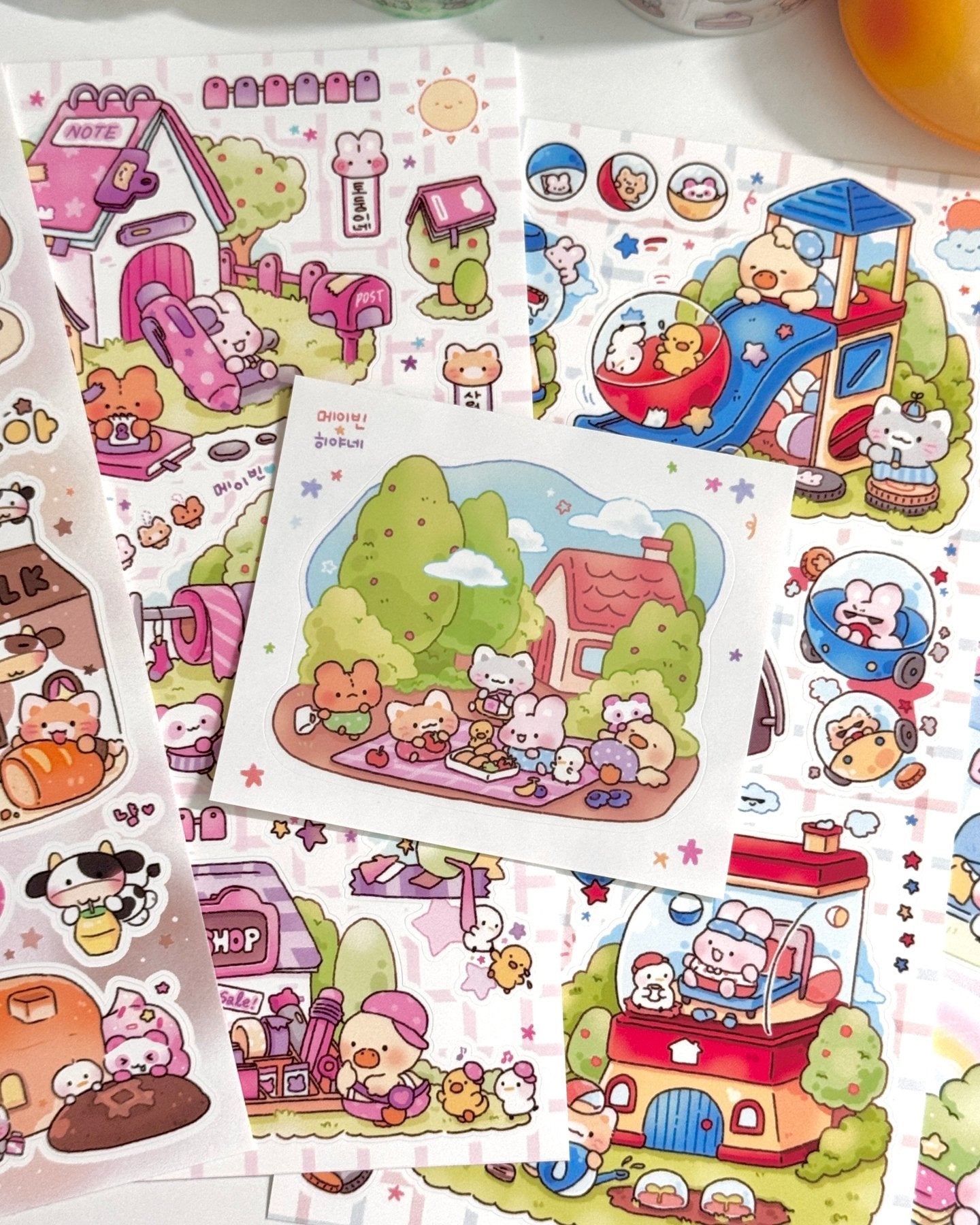 [MB30] NEW Maybean x Heeyane Collaboration Sticker Pack & Tape Set (options) - Maybean_MB30S1 - Sticker Pack_korean_sticker_stationery
