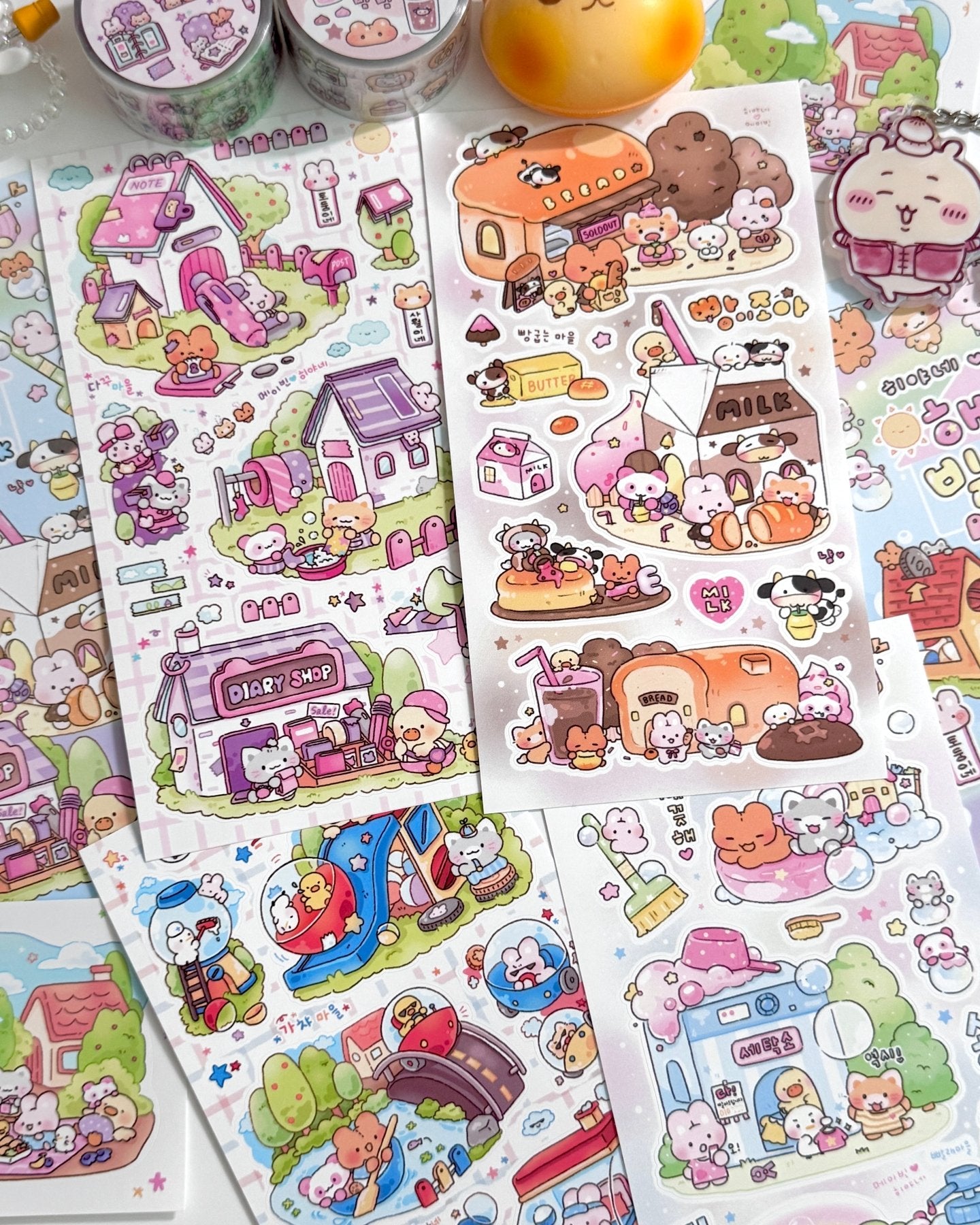 [MB30] NEW Maybean x Heeyane Collaboration Sticker Pack & Tape Set (options) - Maybean_MB30S1 - Sticker Pack_korean_sticker_stationery