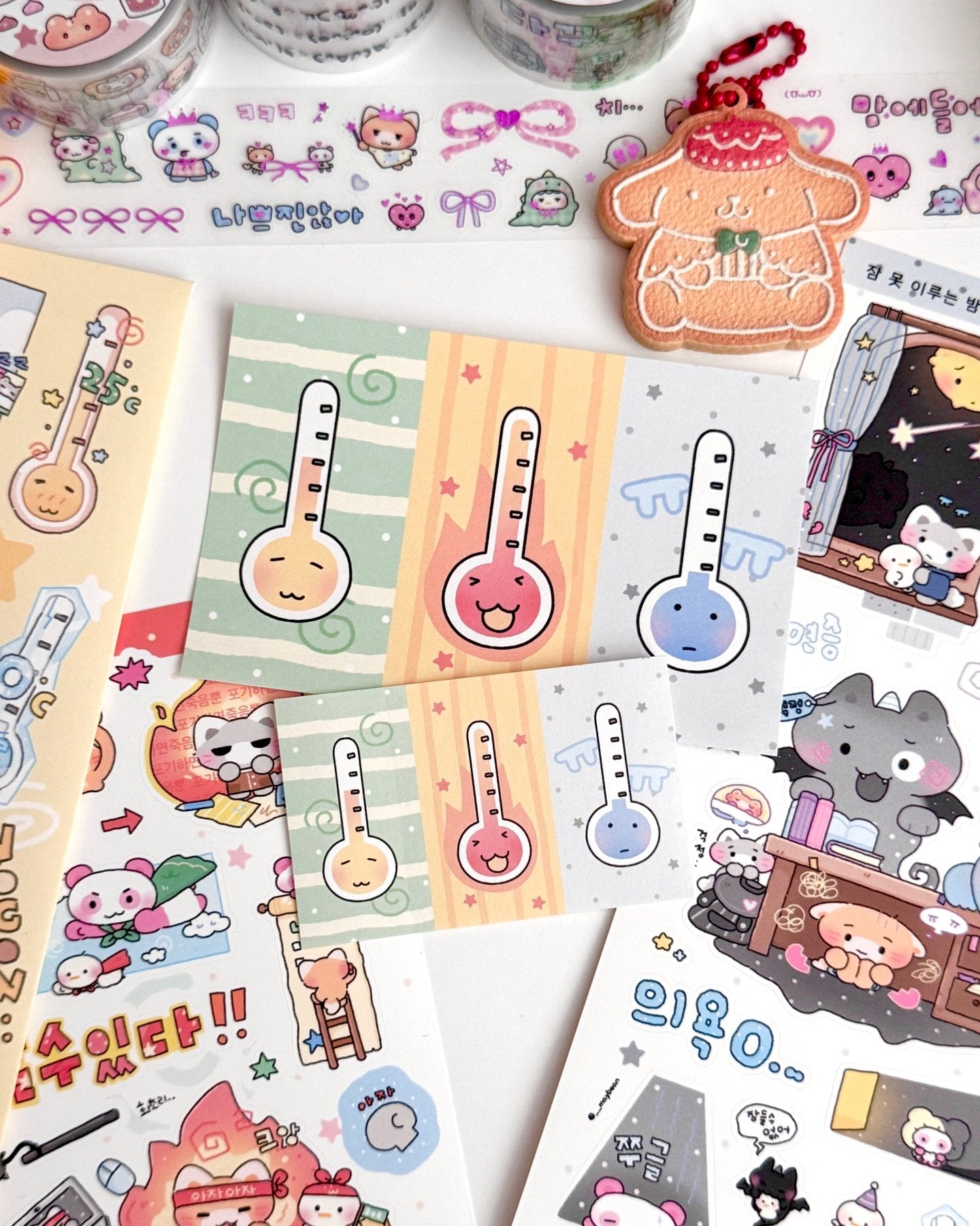 [MB32] NEW Maybean 'Today's Temperature' Sticker Sheet Pack (Single/Pack) - Maybean_MB32S3 - I Can Do This! (Red)_korean_sticker_stationery