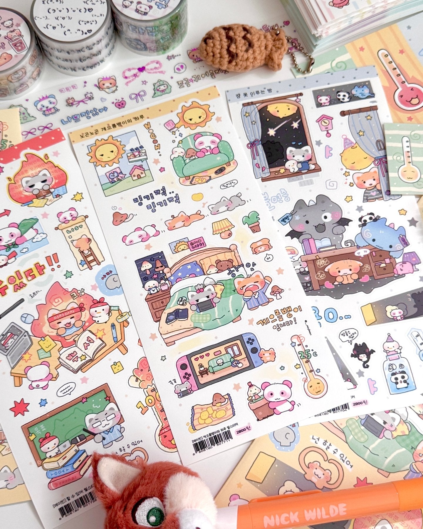 [MB32] NEW Maybean 'Today's Temperature' Sticker Sheet Pack (Single/Pack) - Maybean_MB32S3 - I Can Do This! (Red)_korean_sticker_stationery