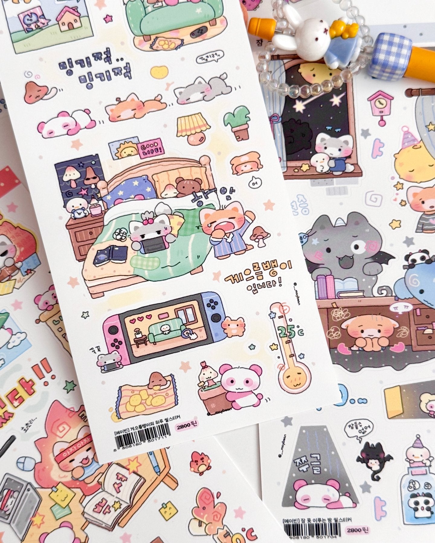[MB32] NEW Maybean 'Today's Temperature' Sticker Sheet Pack (Single/Pack) - Maybean_MB32S3 - I Can Do This! (Red)_korean_sticker_stationery