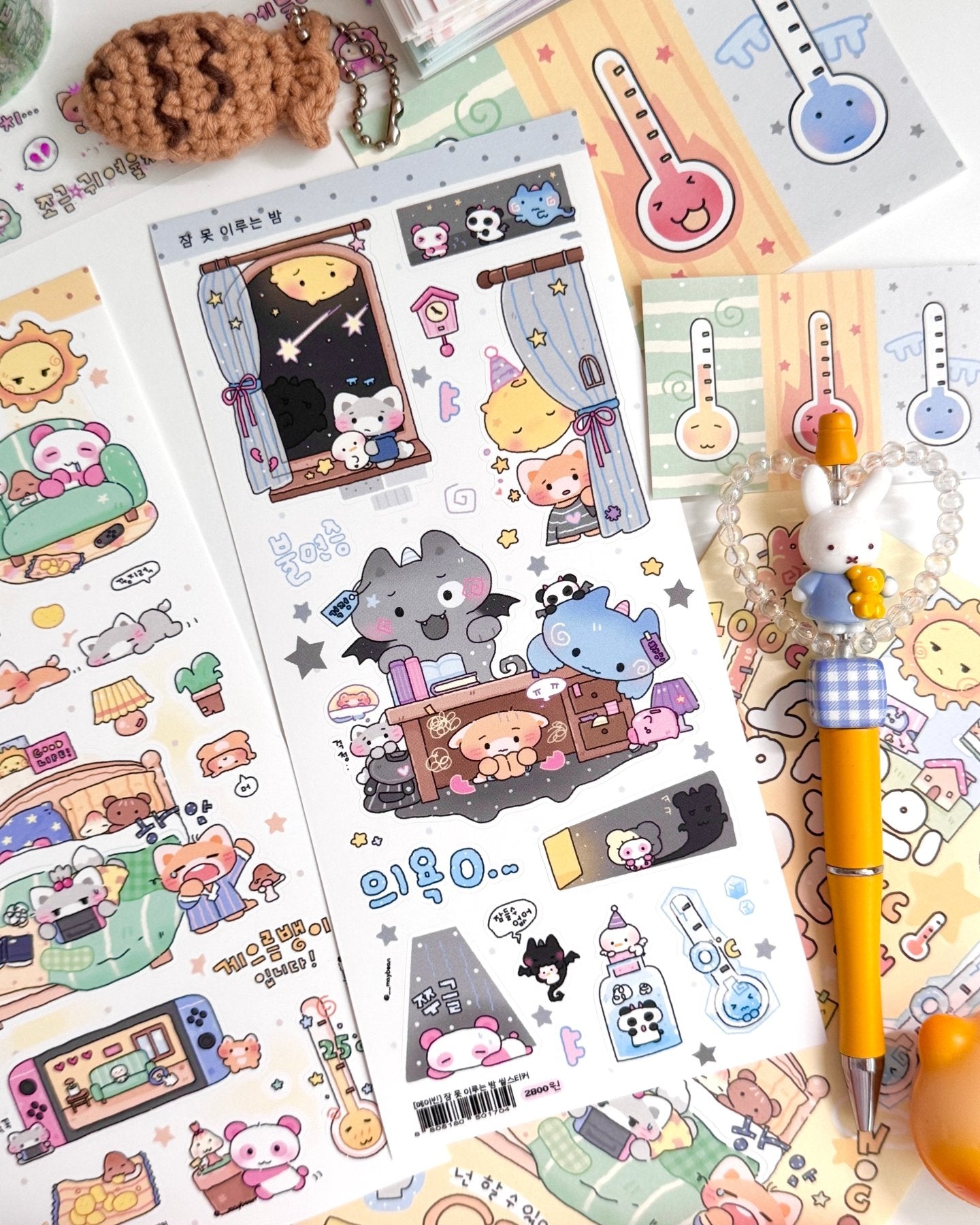 [MB32] NEW Maybean 'Today's Temperature' Sticker Sheet Pack (Single/Pack) - Maybean_MB32S3 - I Can Do This! (Red)_korean_sticker_stationery