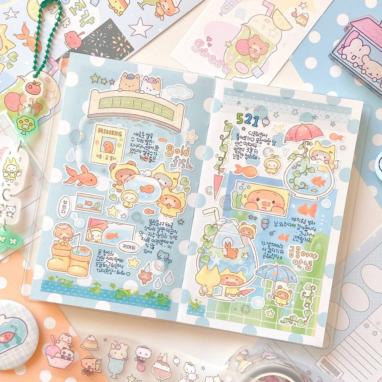[MB33] NEW Maybean 'Refreshing Pieces' Sticker Pack (Singles/Pack) -Maybean_MB33S3 - Fireworks (Gray)_korean_sticker_stationery
