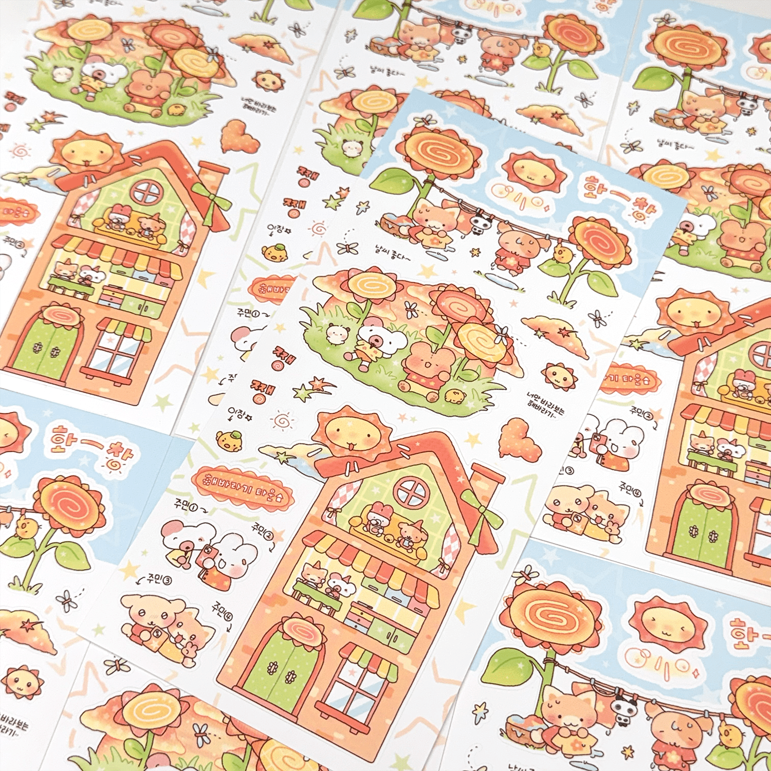 [MB34] NEW Maybean x DingulDaengul x Mangledoor x Heeyane Collaboration 'Sunshine-Filled' Sticker Pack -Maybean__korean_sticker_stationery