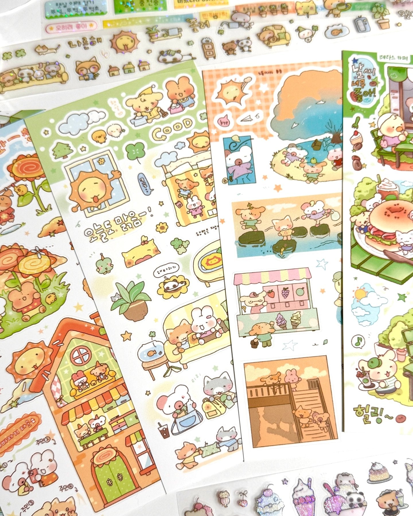 [MB34] NEW Maybean x DingulDaengul x Mangledoor x Heeyane Collaboration 'Sunshine-Filled' Sticker Pack -Maybean__korean_sticker_stationery