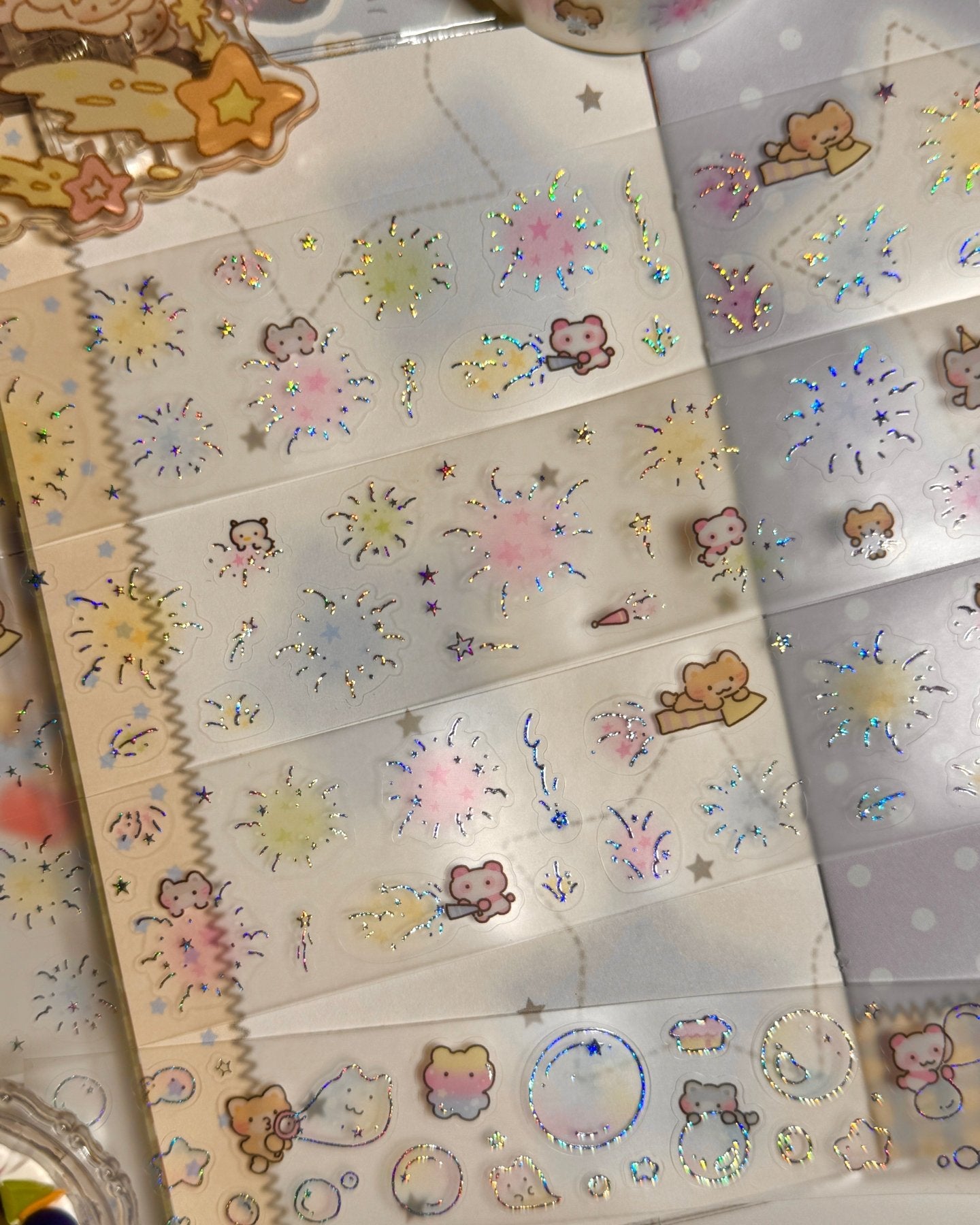 [MB35] NEW Maybean '3D Foil Kiss-Cut Masking Tape' (options) -Maybean_MB35S3 - Bubble Bubble_korean_sticker_stationery