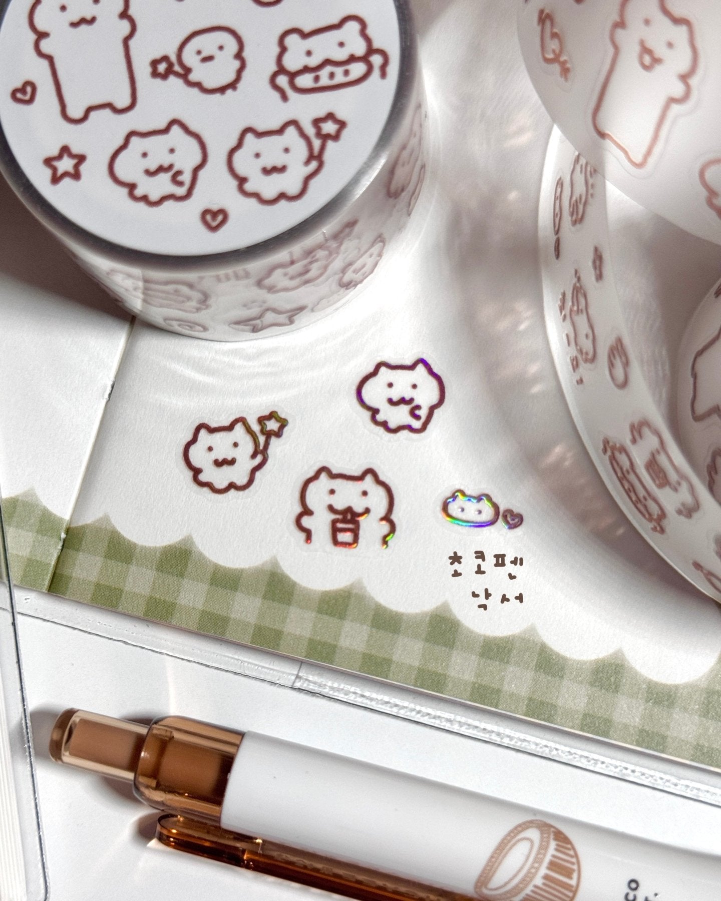 [MB35] NEW Maybean '3D Foil Kiss-Cut Masking Tape' (options) -Maybean_MB35S1 - Soda Parfait_korean_sticker_stationery