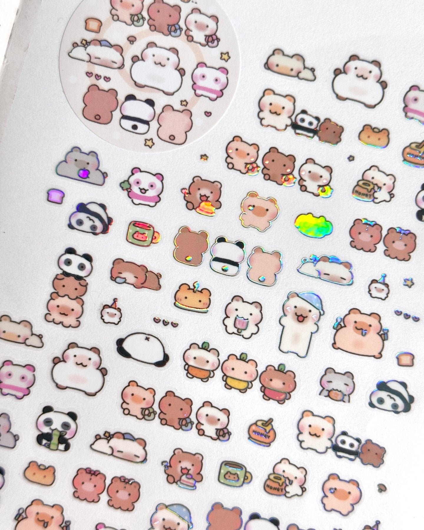 [MB36] NEW Maybean '3D Foil Kiss-Cut Masking Tape' (options) -Maybean_MB36S1 - Tiny Bears_korean_sticker_stationery