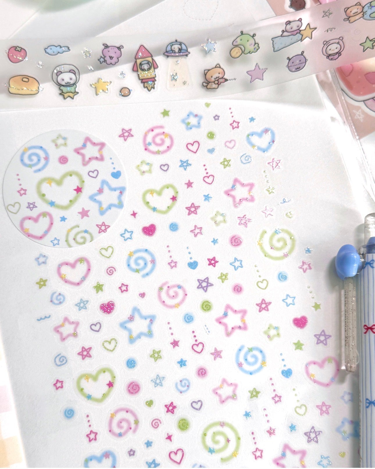 [MB36] NEW Maybean '3D Foil Kiss-Cut Masking Tape' (options) -Maybean_MB36S3 - Sparkling Sprinkles_korean_sticker_stationery