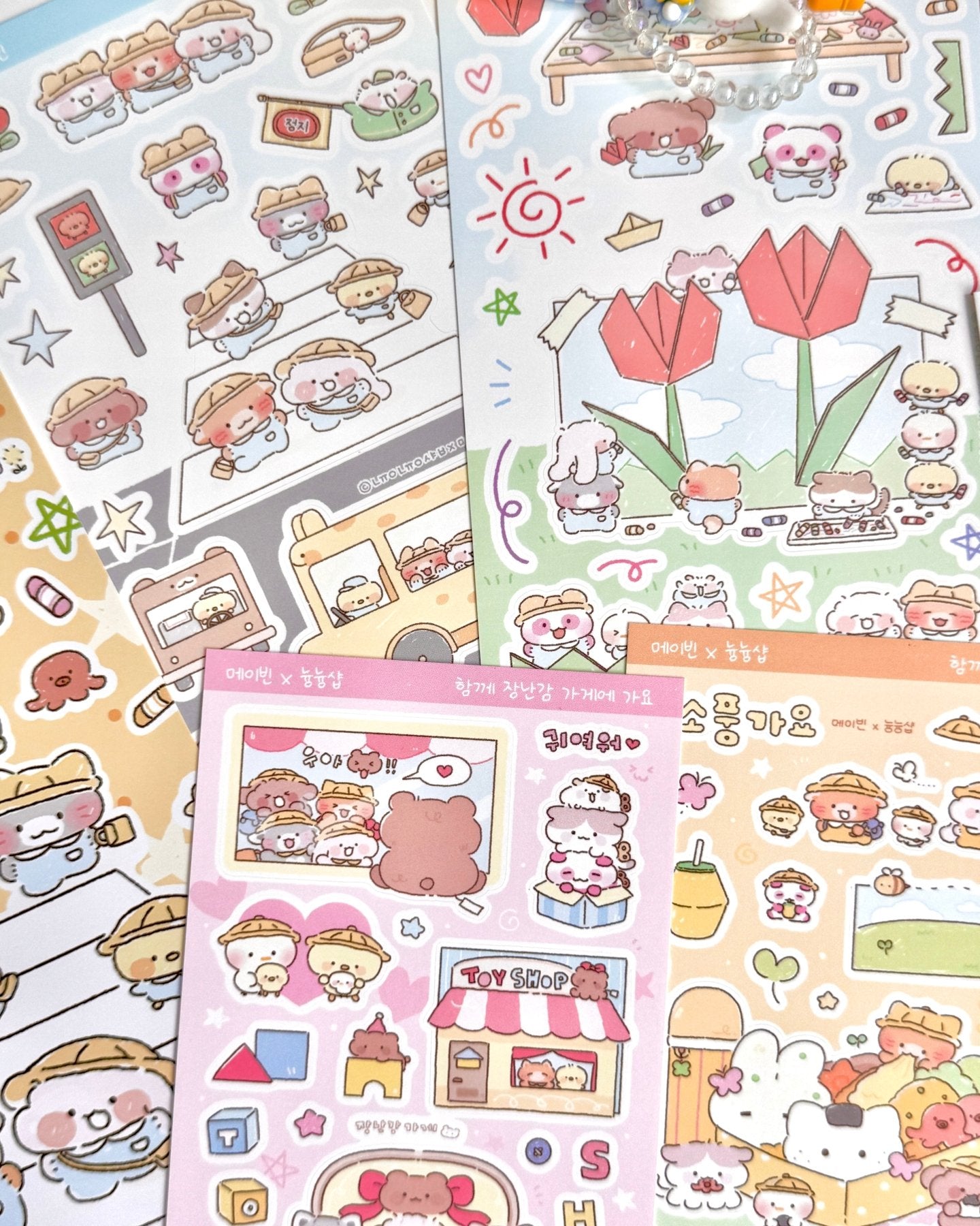 [MB38] NEW Maybean × NyungNyung Shop 🐥 'Sunshine Class' Collaboration Sticker Pack -Maybean__korean_sticker_stationery