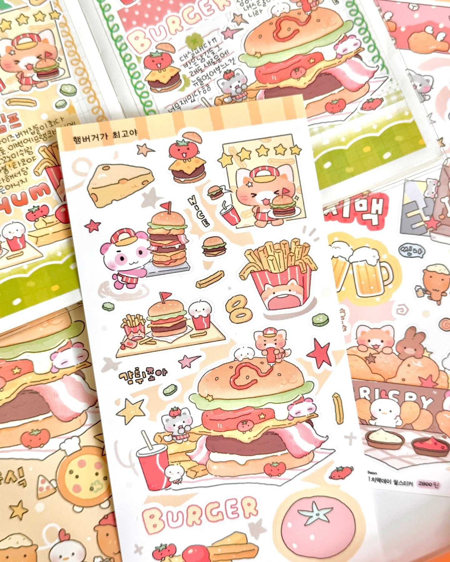[MB39] NEW Maybean 'Yum Yum' Sticker Pack (Singles/Pack) -Maybean_MB39S3 - Chicken_korean_sticker_stationery