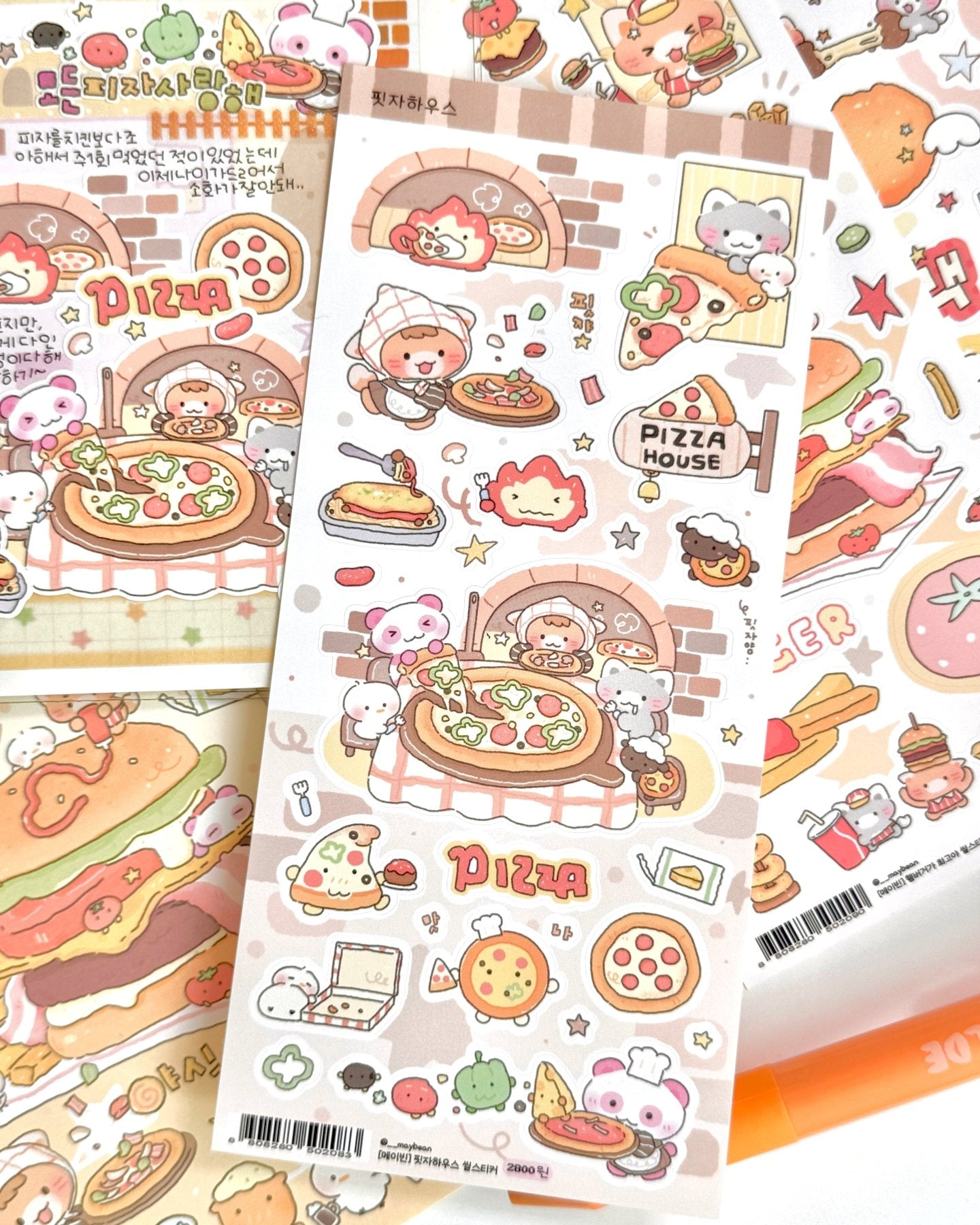[MB39] NEW Maybean 'Yum Yum' Sticker Pack (Singles/Pack) -Maybean_MB39S3 - Chicken_korean_sticker_stationery