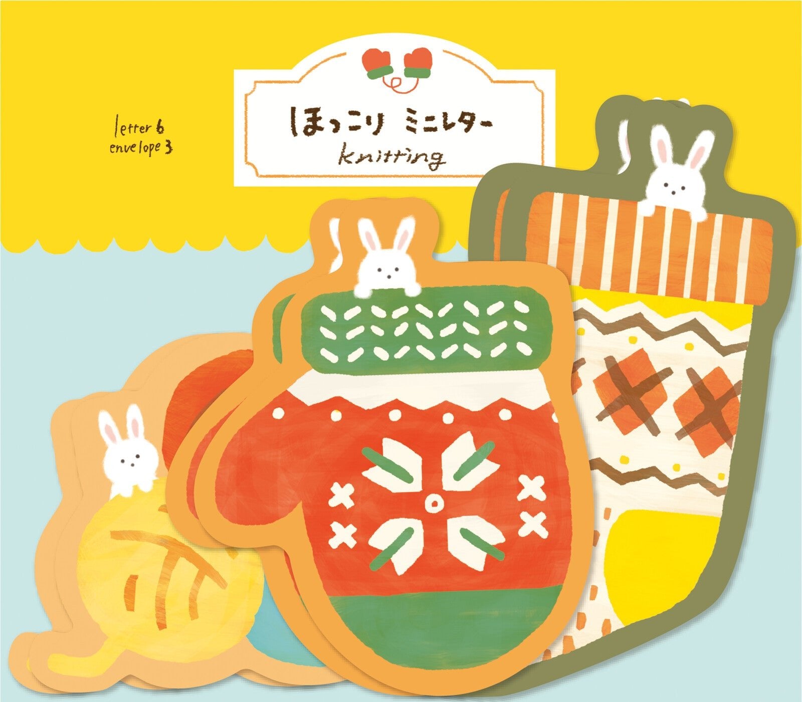 [MDS07] Wa - Life 2023 Winter Limited Bunny Knitting Letter Set - MDS__korean_sticker_stationery