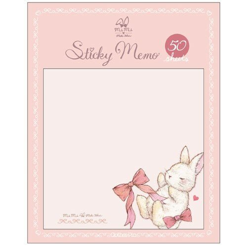 [MDS13] Takei Miki Mimi Rabbit Sticky Note (options) - MDS_MDS13S1 - Strawberry & Ribbon_korean_sticker_stationery