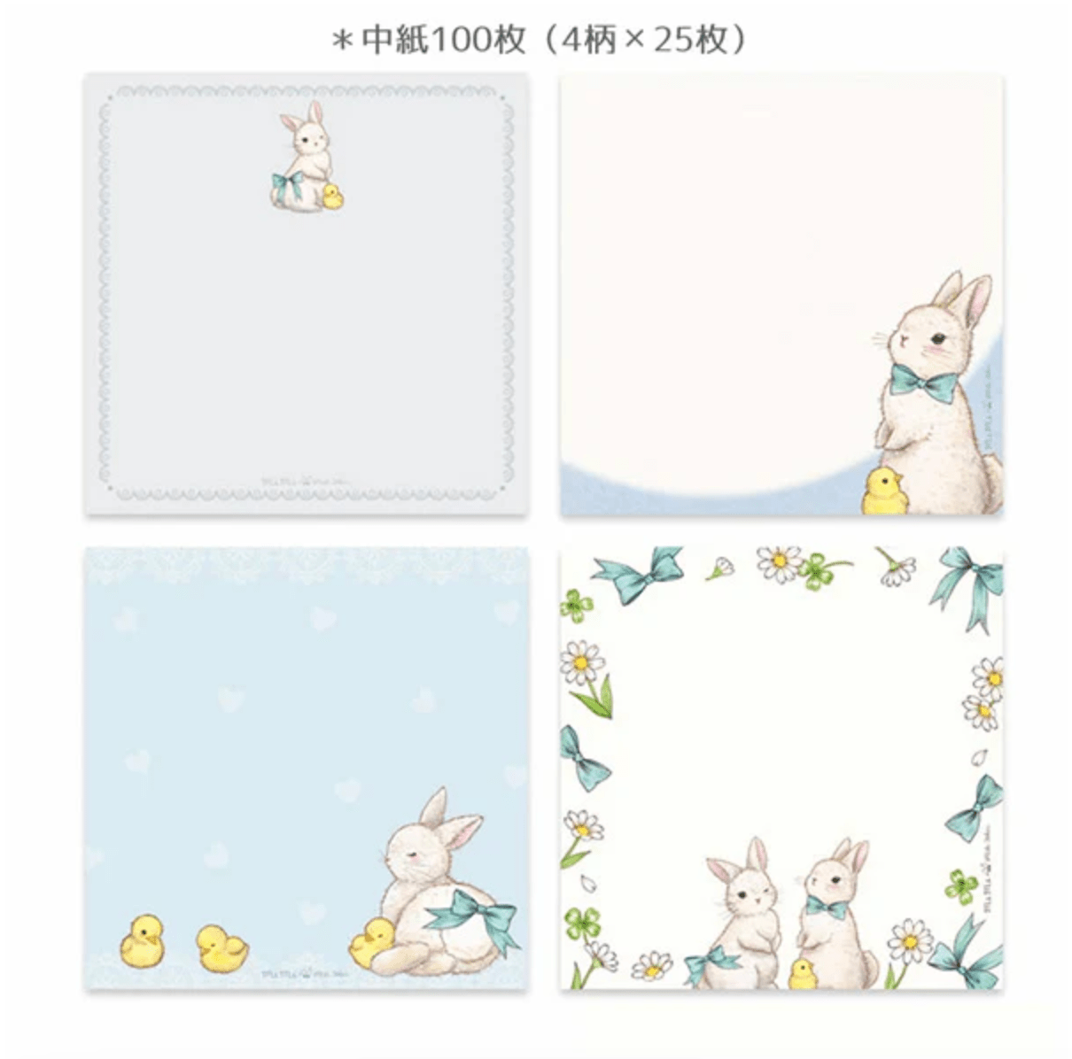 [MDS14] Takei Miki Mimi Rabbit Memo Pad (options) - MDS_MDS14S2 - Duck & Ribbon (Blue)_korean_sticker_stationery